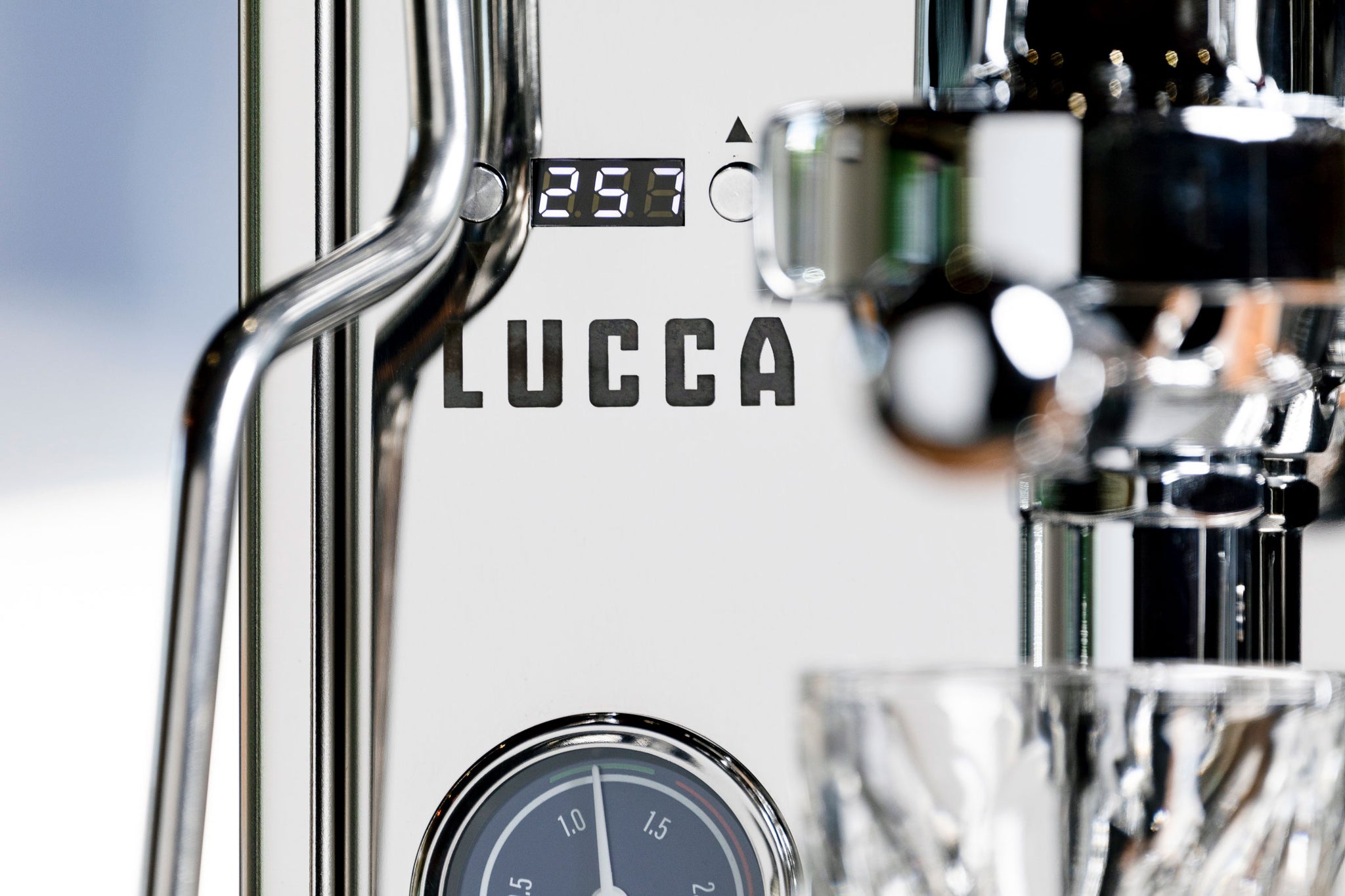 Lucca X58 Espresso Machine detail - lifestyle