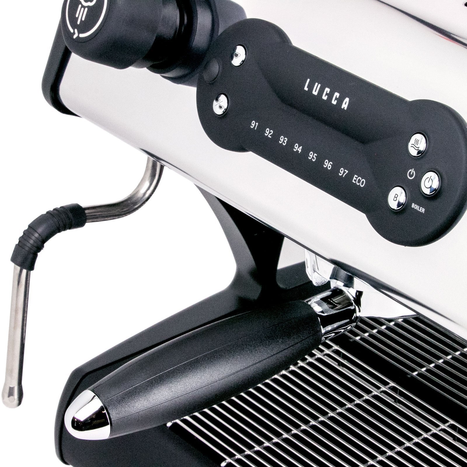 LUCCA A53 Direct Plumb Espresso Machine by La Spaziale with standard side panels by Clive Coffee, steam wand - Knockout