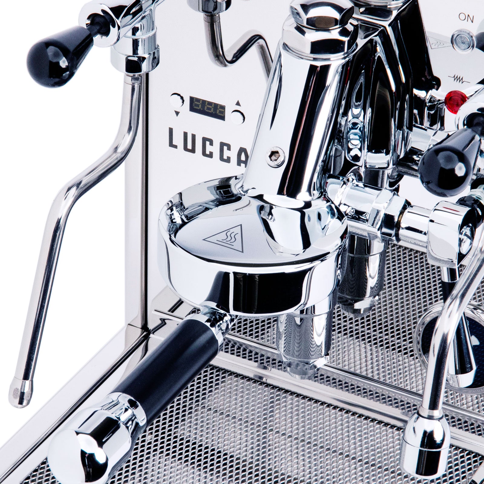 LUCCA X58 Espresso Machine by Quick Mill group head - lifestyle